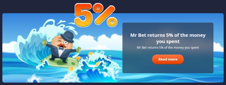Mr Bet Casino cashback offer and bonus program strengths overview